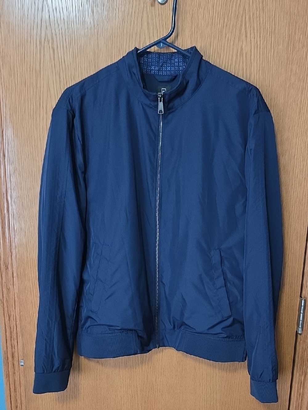 Men's Navy Lightweight Zip Bomber Jacket